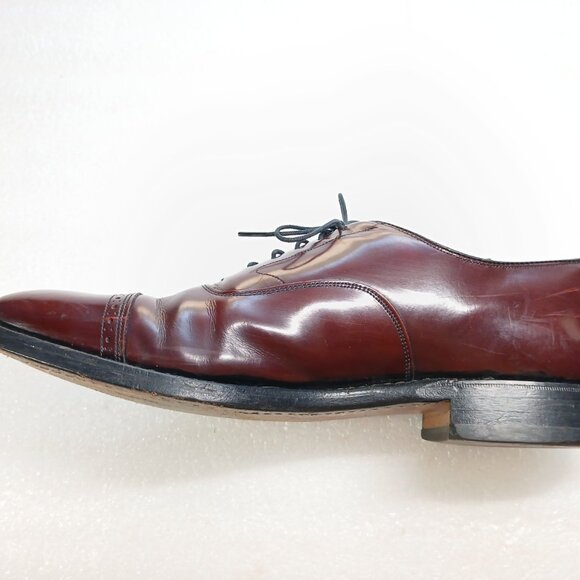 Johnston & Murphy Aristocraft Burgundy Leather Cap Toe Oxfords Mens 10 Good Cond - Picture 5 of 15